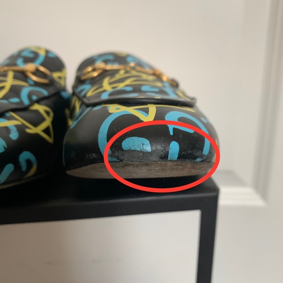 GUCCI Princetown Mules in Graffiti Pattern - Picture 6 of 9